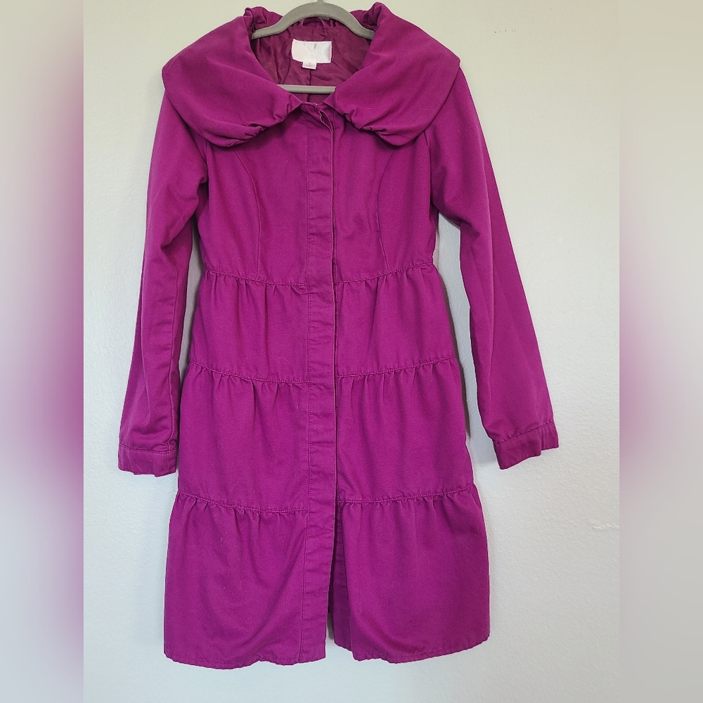 Xhilaration women's purple peplum round neck coat-Size S